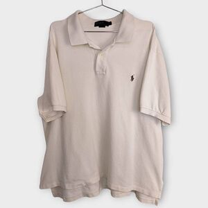 Ralph Lauren Polo Mens Big Tall 2XT Mesh‎ Shirt Golf Cream Classicore Preppy Y2K